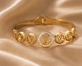 Golden Engraved Slim Bangle