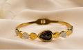 Golden Heart Watch-Style Bangle