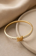 Golden Crystal Monogram Bangle