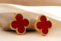 Ruby Clover Stud Earrings