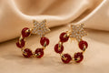 Ruby Star Hoop Earrings