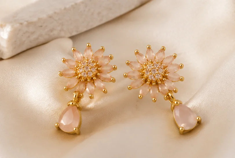Blush Blossom Drop Earrings