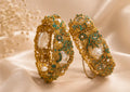 Golden Floral Pearl Bridal Bangle