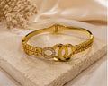 Golden Crystal Interlocking Circle Bracelet