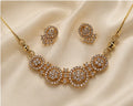 Golden Circle Stone Necklace Set