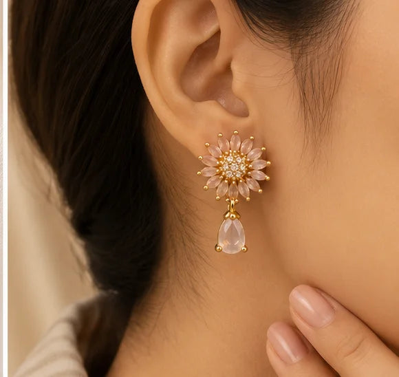 Blush Blossom Drop Earrings