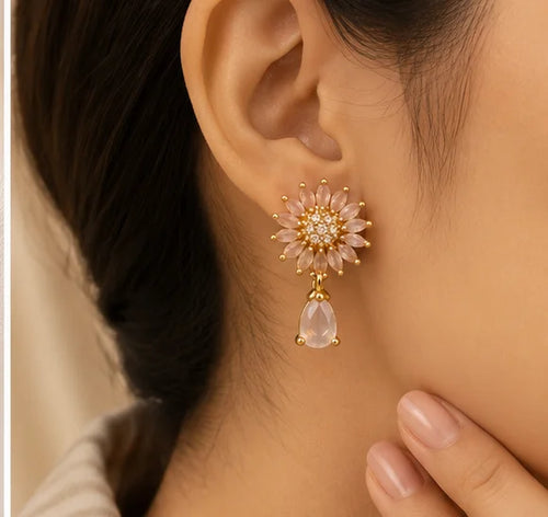 Blush Blossom Drop Earrings