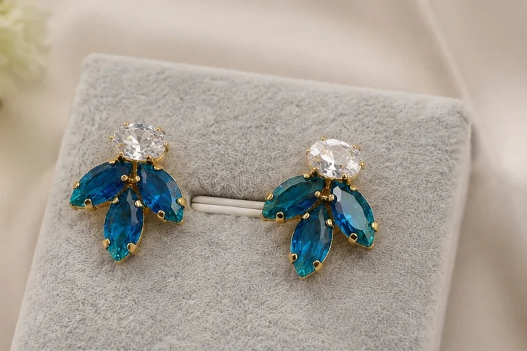 Sapphire Bloom Crystal Drops