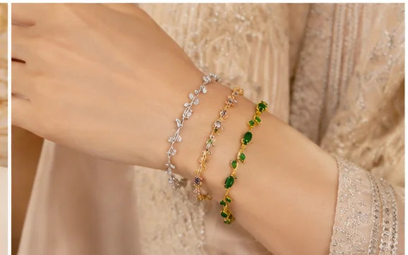 Emerald Vine Crystal Bracelet