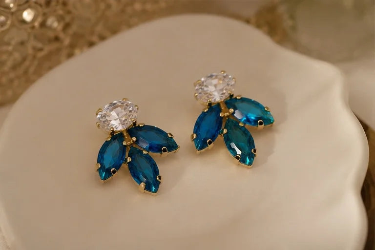 Sapphire Bloom Crystal Drops