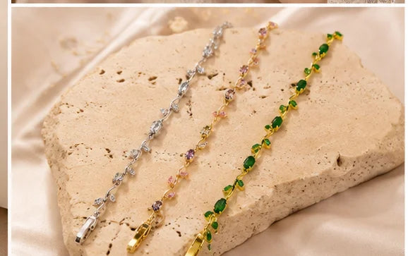 Emerald Vine Crystal Bracelet