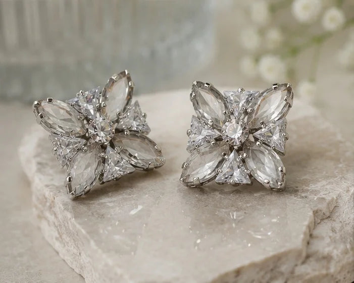 Crystal Butterfly Stud Earrings