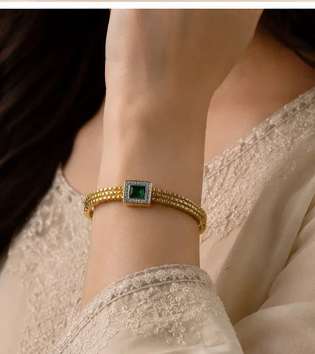 Golden Pearl & Multicolour Bridal Bangle Set