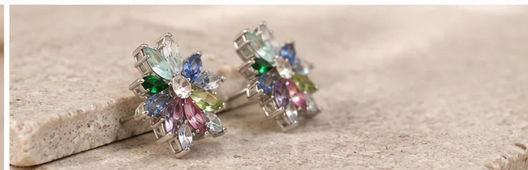 Prismatic Bloom Crystal Earrings