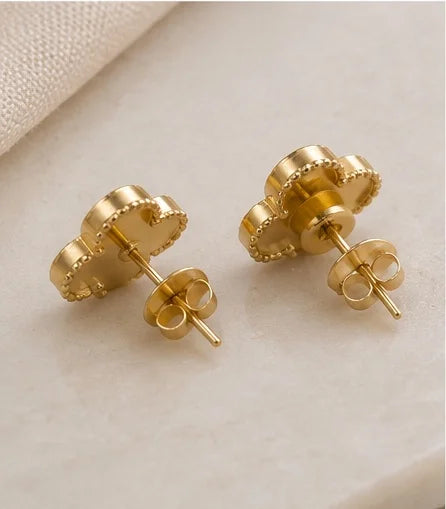 Ivory Clover Pearl Studs