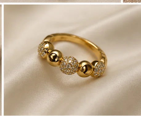 Golden Crystal Beaded Jewellery Set