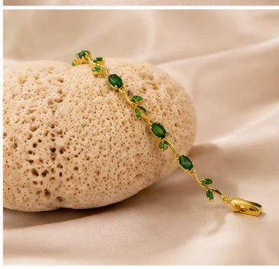 Emerald Vine Crystal Bracelet