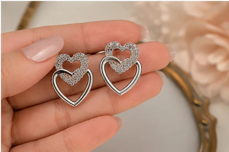 Celestial Heart Drop Earrings