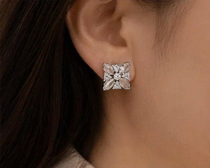 Crystal Butterfly Stud Earrings