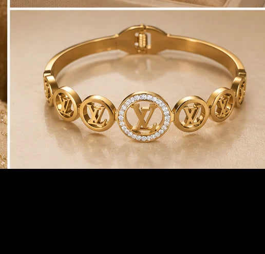 Golden Engraved Slim Bangle