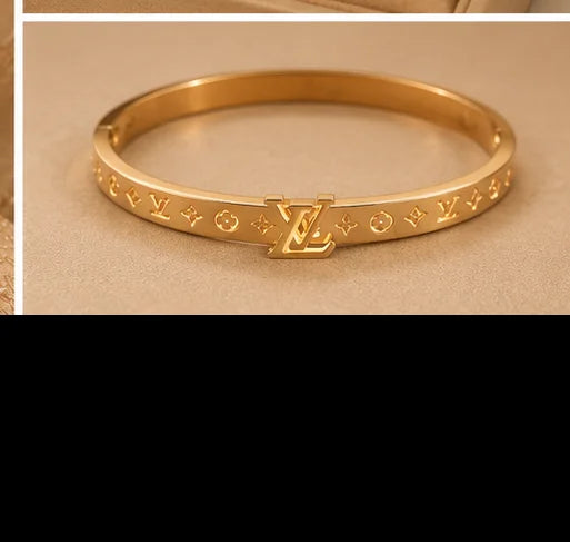 Golden Sculpted Heritage Bangle