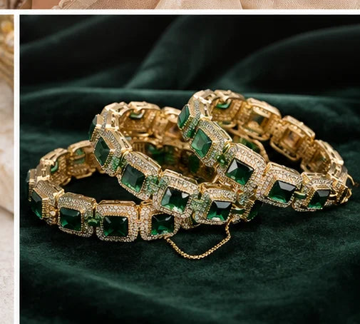 Golden Crystal Radiance Bangle Set