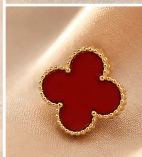 Ruby Clover Stud Earrings