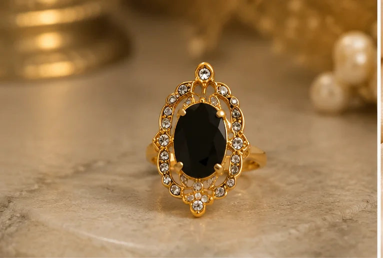 Midnight Halo Statement Ring