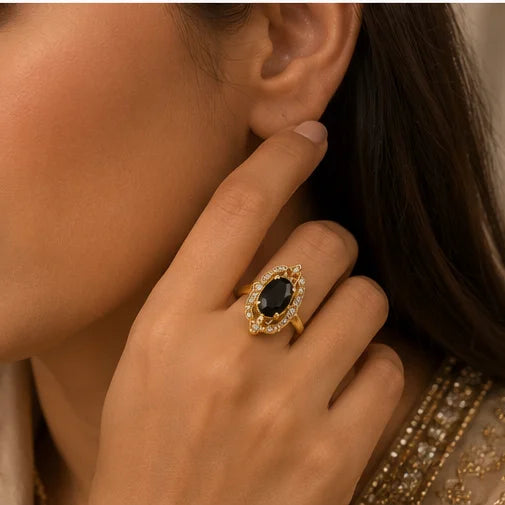 Midnight Halo Statement Ring
