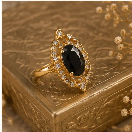 Midnight Halo Statement Ring