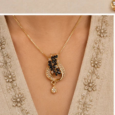 Noir Teardrop Crystal Jewelry Set
