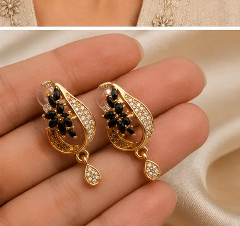 Noir Teardrop Crystal Jewelry Set