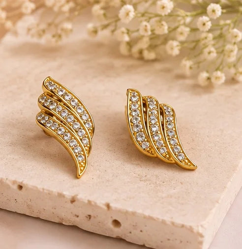 Golden Cascade Crystal Earrings