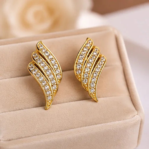 Golden Cascade Crystal Earrings