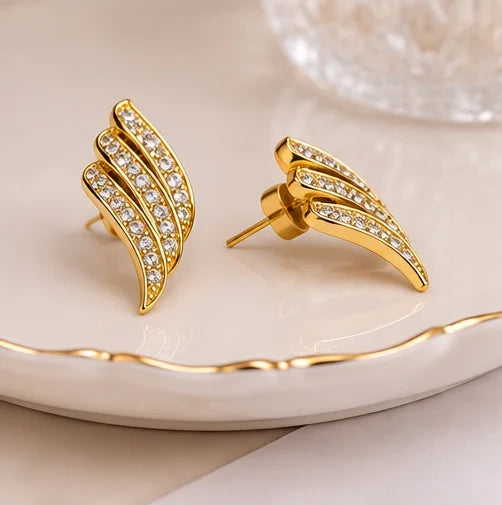 Golden Cascade Crystal Earrings