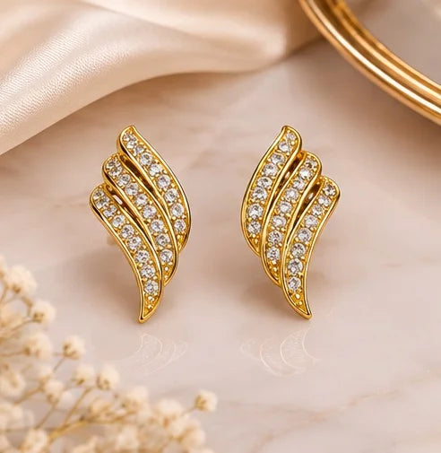 Golden Cascade Crystal Earrings