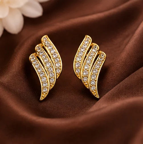 Golden Cascade Crystal Earrings