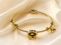 Golden Charm Rope Bangle Bracelet