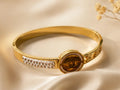 Golden Crystal Circle Accent Bangle