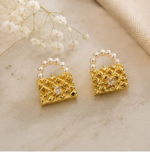 Pearl Luxe Handbag Earrings