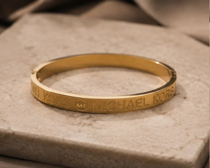 Gold-Tone Engraved Slim Bangle Bracelet