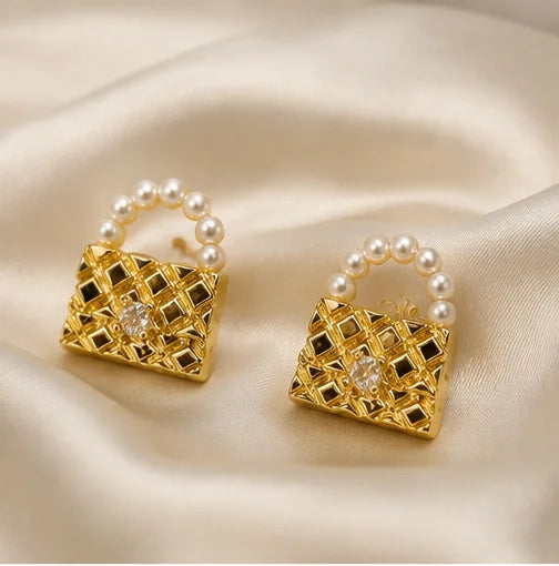 Pearl Luxe Handbag Earrings