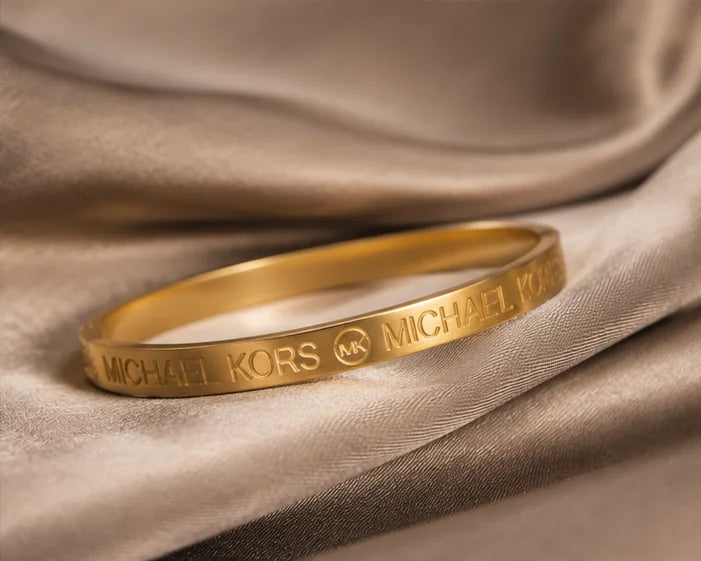 Gold-Tone Engraved Slim Bangle Bracelet