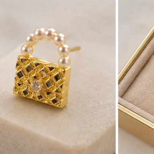 Pearl Luxe Handbag Earrings