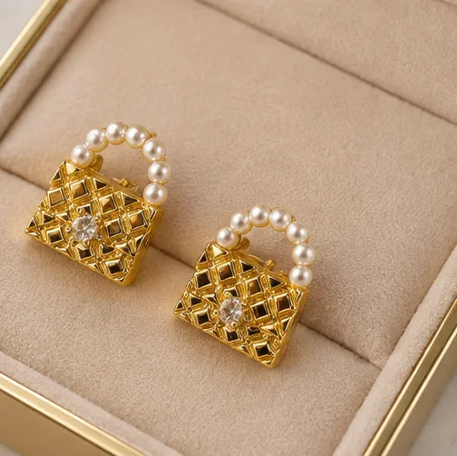 Pearl Luxe Handbag Earrings
