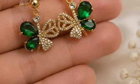 Verdant Butterfly Crystal Jewelry Set