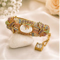 Golden Pearl Crystal Bridal Bangle