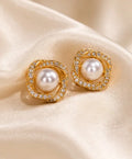 Luminous Pearl Halo Studs