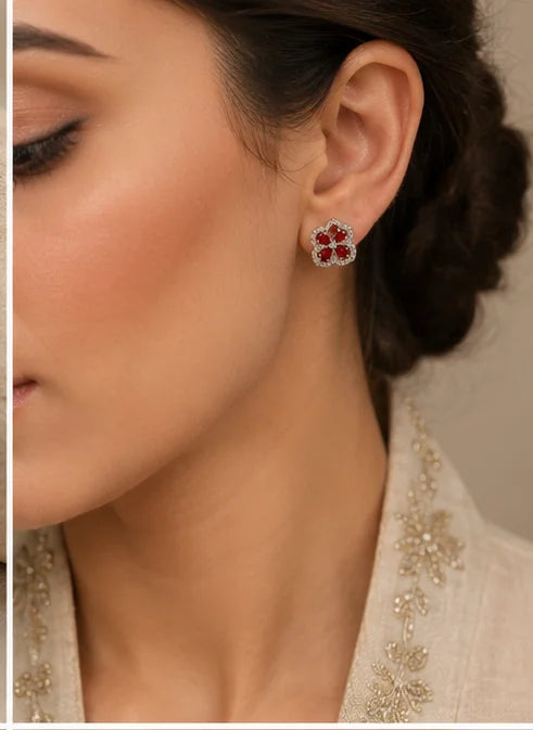 Ruby Bloom Crystal Jewelry Set
