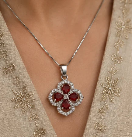 Ruby Bloom Crystal Jewelry Set